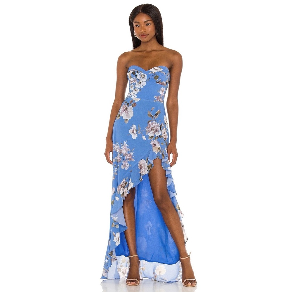 Amanda Uprichard Eden Gown in Blue Floral